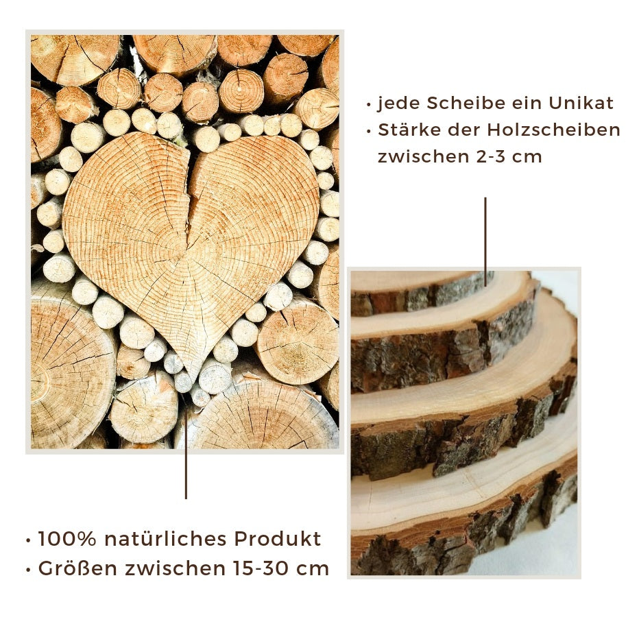 Rustikale Baumscheibe graviert mit Fisch-Motiven