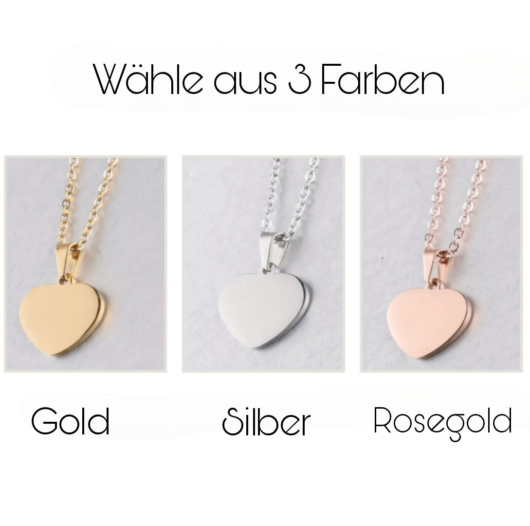 Kette mit Herzanhänger und Wunschgravur