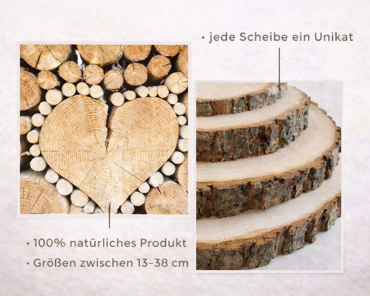 Rustikale Baumscheibe graviert mit deinem Foto