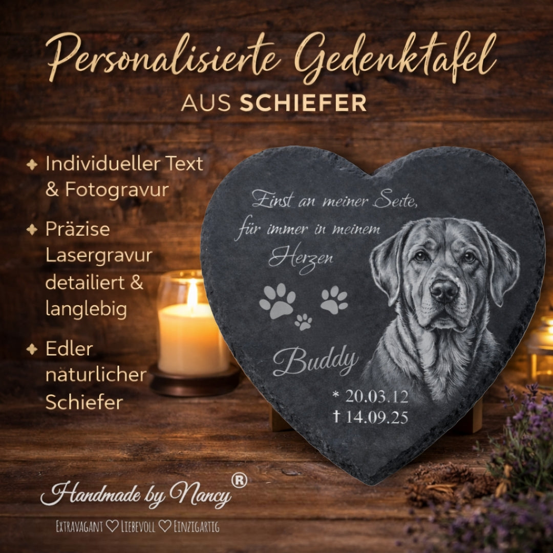 Gedenkstein aus Schiefer mit Gravur