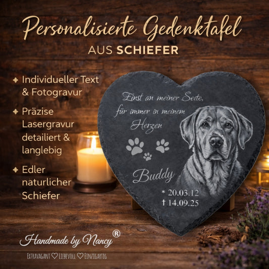 Gedenkstein aus Schiefer mit Gravur