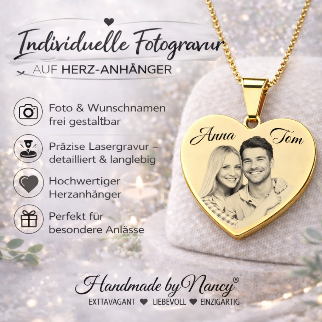 Kette mit Herzanhänger und Wunschgravur